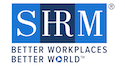 SHRM logo with blue and purple design elements